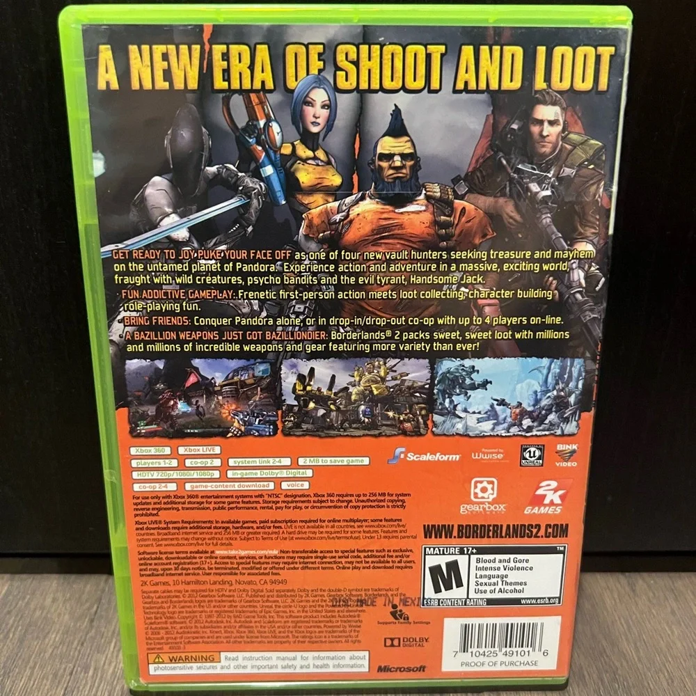 Borderlands 2 Xbox 360 Game Complete Backwards Compatible Xbox One Series X